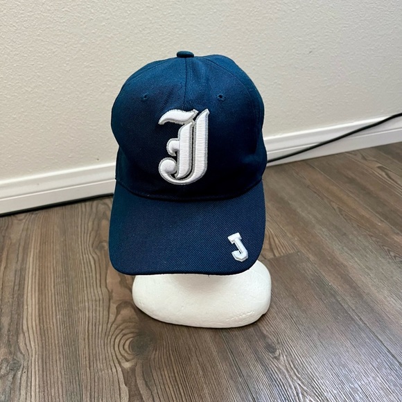 Navy Blue Baseball Cap with White Letter J - Picture 1 of 9